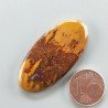 Agata Pennacchio Naturale Forma Ovale Piatto Cabochon Liscio Fatto a Mano 39X19X4mm 6,08gm 1pz