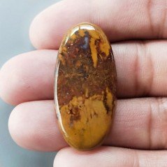 Agata Pennacchio Naturale Forma Ovale Piatto Cabochon Liscio Fatto a Mano 39X19X4mm 6,08gm 1pz