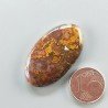 Agata Pennacchio Naturale Forma Ovale Piatto Cabochon Liscio Fatto a Mano 18X33X5mm 6,24gm 1pz