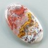 Agata Pennacchio Naturale Forma Ovale Piatto Cabochon Liscio Fatto a Mano 41X23X5mm 9,81gm 1pz