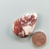 Agata Pennacchio Naturale Forma Goccia Piatto Cabochon Liscio Fatto a Mano 30X21X5mm 5,76gm 1pz