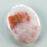 Agata Pennacchio Naturale Forma Ovale Piatto Cabochon Liscio Fatto a Mano 32X25X5mm 8,79gm 1pz