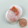 Agata Pennacchio Naturale Forma Ovale Piatto Cabochon Liscio Fatto a Mano 32X25X5mm 8,79gm 1pz