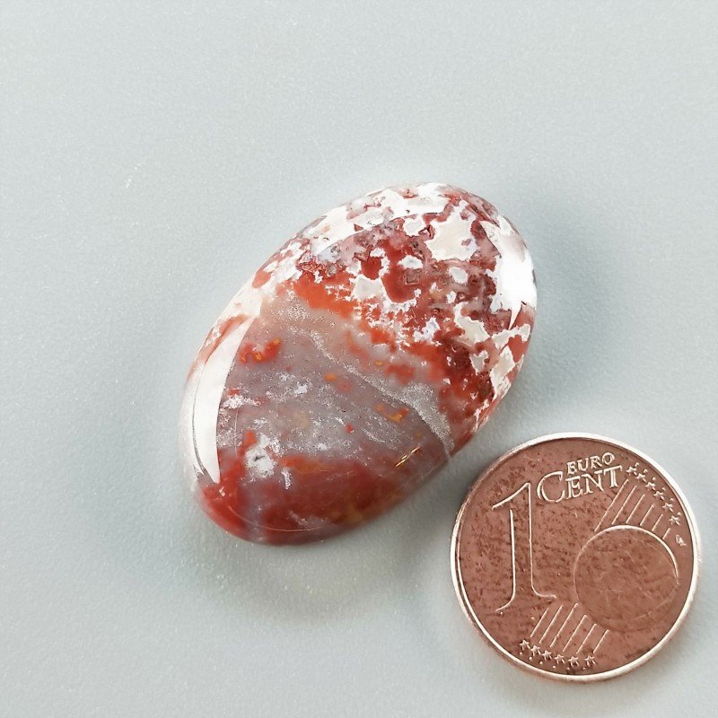 Agata Pennacchio Naturale Forma Ovale Piatto Cabochon Liscio Fatto a Mano 27X18X5mm 5,23gm 1pz