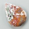Agata Pennacchio Naturale Forma Goccia Piatto Cabochon Liscio Fatto a Mano 37X27X5mm 8,60gm 1pz