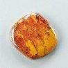 Agata Pennacchio Naturale Forma Cuscino Piatto Cabochon Liscio Fatto a Mano 24X22X4mm 4,90gm 1pz