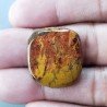 Agata Pennacchio Naturale Forma Cuscino Piatto Cabochon Liscio Fatto a Mano 24X22X4mm 4,90gm 1pz