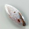 Agata Pennacchio Naturale Forma Marquise Piatto Cabochon Liscio Fatto a Mano 35X13X5mm 4,28gm 1pz