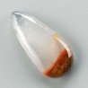 Agata Pennacchio Naturale Forma Goccia Piatto Cabochon Liscio Fatto a Mano 28X13X5mm 3,35gm 1pz