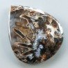 Agata Legno Turchia Naturale Forma Goccia Piatto Cabochon Liscio Fatto a Mano 41X34X5mm 12,50gm 1pz