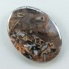 Agata Legno Turchia Naturale Forma Ovale Piatto Cabochon Liscio Fatto a Mano 37X28X4mm 8,10gm 1pz