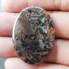 Agata Legno Turchia Naturale Forma Ovale Piatto Cabochon Liscio Fatto a Mano 37X28X4mm 8,10gm 1pz Agata Legno Turchia Naturale Forma Ovale Piatto Cabochon Liscio Fatto a Mano 37X28X4mm 8,10gm 1pz