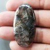 Agata Legno Turchia Naturale Forma Ovale Piatto Cabochon Liscio Fatto a Mano 44X23X5mm 8,50gm 1pz