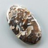 Agata Legno Turchia Naturale Forma Ovale Piatto Cabochon Liscio Fatto a Mano 43X25X6mm 11,50gm 1pz