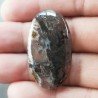 Agata Legno Turchia Naturale Forma Ovale Piatto Cabochon Liscio Fatto a Mano 38X21X5mm 7,10gm 1pz