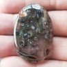 Agata Legno Turchia Naturale Forma Ovale Piatto Cabochon Liscio Fatto a Mano 40X26X5mm 8,80gm 1pz