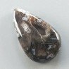 Agata Legno Turchia Naturale Forma Goccia Piatto Cabochon Liscio Fatto a Mano 26X15X6mm 3,60gm 1pz