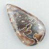 Agata Legno Turchia Naturale Forma Goccia Piatto Cabochon Liscio Fatto a Mano 34X20X5mm 5,45gm 1pz
