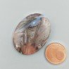 Agata Legno Turchia Naturale Forma Ovale Piatto Cabochon Liscio Fatto a Mano 34X25X5mm 8,00gm 1pz