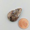 Agata Legno Turchia Naturale Forma Goccia Piatto Cabochon Liscio Fatto a Mano 27X17X5mm 3,50gm 1pz