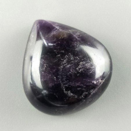 Ametista Chevron Naturale Forma Cuore Piatto Cabochon Liscio Fatto a Mano 30x32mm 17,68gm 1pz
