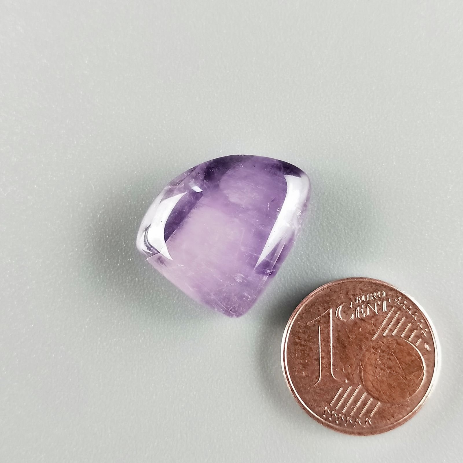 Ametista Chevron Naturale Forma Fantasia Piatto Cabochon Liscio Fatto a Mano 17x15mm 3,07gm 1pz