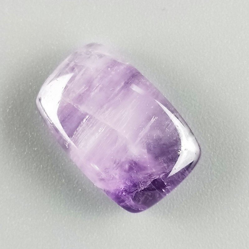 Ametista Chevron Naturale Forma Cuscino Piatto Cabochon Liscio Fatto a Mano 20x13mm 3,14gm 1pz