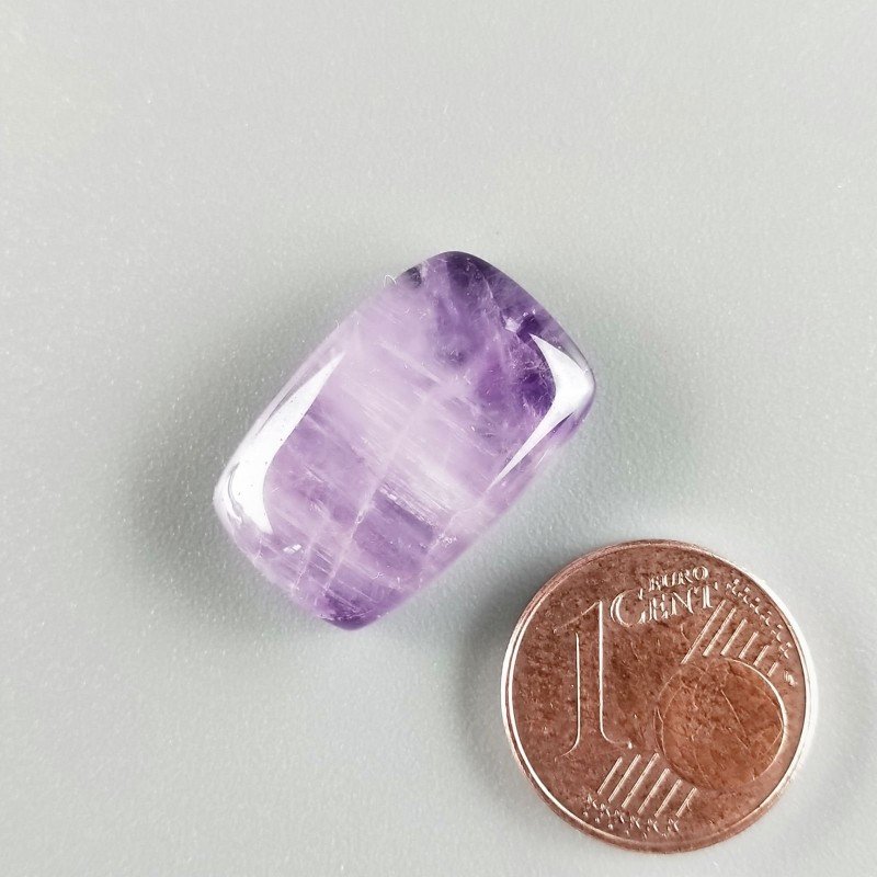 Cabochon di Ametista Chevron Naturale Cuscino, Piatto e Liscio, 20x13 mm, 3,14 g, Fatto a Mano
