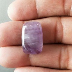 Cabochon di Ametista Chevron Naturale Cuscino, Piatto e Liscio, 20x13 mm, 3,14 g, Fatto a Mano