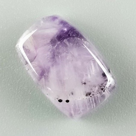 Ametista Chevron Naturale Forma Cuscino Piatto Cabochon Liscio Fatto a Mano 20x13mm 3,40gm 1pz