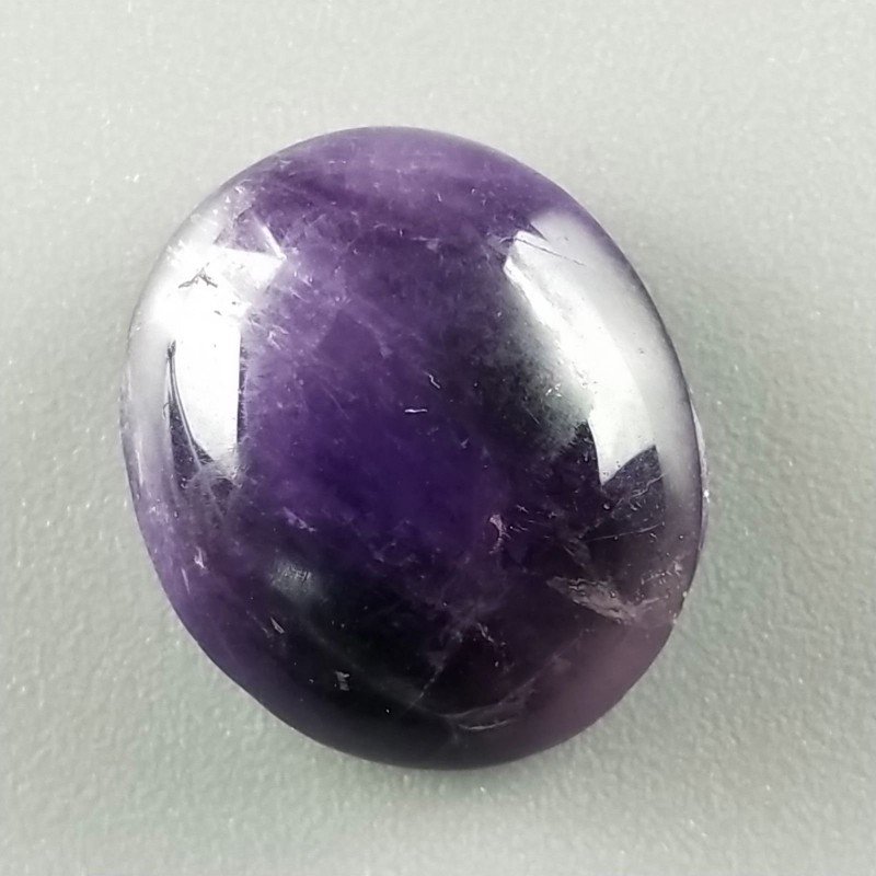 Ametista Chevron Naturale Forma Ovale Piatto Cabochon Liscio Fatto a Mano 16x14mm 2,51gm 1pz