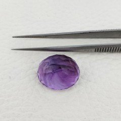 Ametista Naturale Taglio Ovale Sfaccettata Fatto a Mano Gemma Sciolte 18X15X12mm 25,15 Carati 1pz