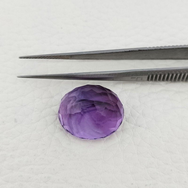 Ametista Naturale Taglio Ovale Sfaccettata Fatto a Mano Gemma Sciolte 18X15X12mm 25,15 Carati 1pz