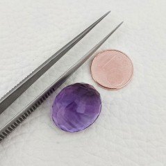 Ametista Naturale Taglio Ovale Sfaccettata Fatto a Mano Gemma Sciolte 18X15X12mm 25,15 Carati 1pz