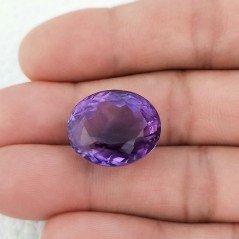 Ametista Naturale Taglio Ovale Sfaccettata Fatto a Mano Gemma Sciolte 18X15X12mm 25,15 Carati 1pz