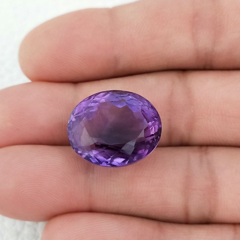 Ametista Naturale Taglio Ovale Sfaccettata Fatto a Mano Gemma Sciolte 18X15X12mm 25,15 Carati 1pz
