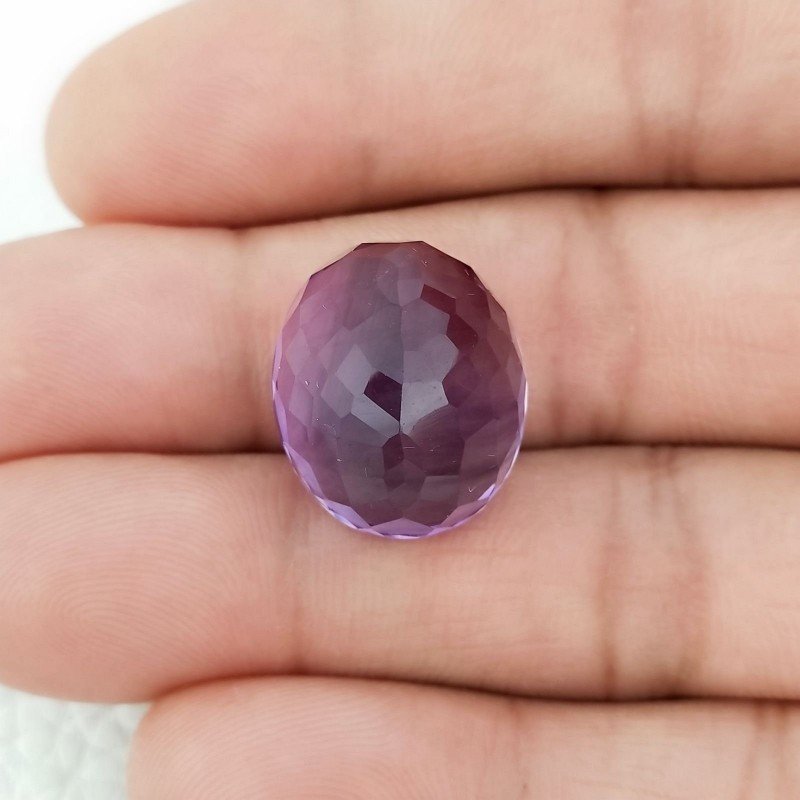 Ametista Naturale Taglio Ovale Sfaccettata Fatto a Mano Gemma Sciolte 18X15X12mm 25,15 Carati 1pz