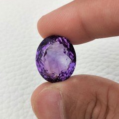 Ametista Naturale Taglio Ovale Sfaccettata Fatto a Mano Gemma Sciolte 18X15X12mm 25,15 Carati 1pz