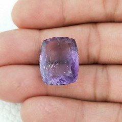 Gemma Sciolta di Ametista Naturale, Taglio Cuscino Sfaccettato a Mano, 15x19x10 mm, 23,30 ct