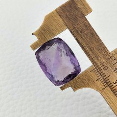 Gemma Sciolta di Ametista Naturale, Taglio Cuscino Sfaccettato a Mano, 15x19x10 mm, 23,30 ct