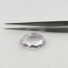 Gemma Sciolta di Ametista Rosa di Francia Naturale, Taglio Ovale Sfaccettato a Mano, 16x23 mm, 25,15 ct