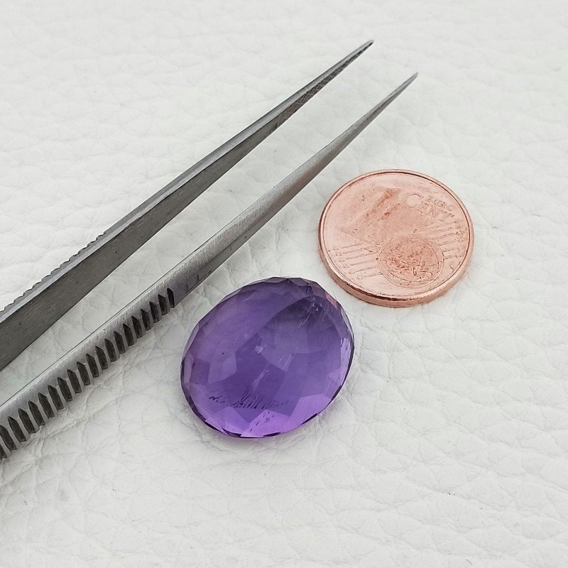 Ametista Naturale Taglio Ovale Sfaccettata Fatto a Mano Gemma Sciolte 18X15X10mm 18,85 Carati 1pz