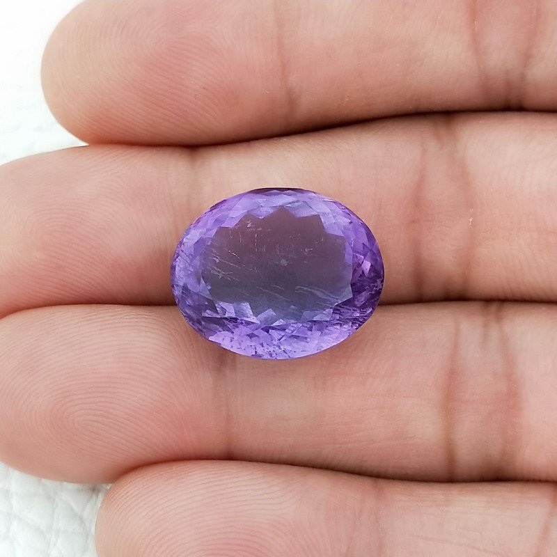 Ametista Naturale Taglio Ovale Sfaccettata Fatto a Mano Gemma Sciolte 18X15X10mm 18,85 Carati 1pz