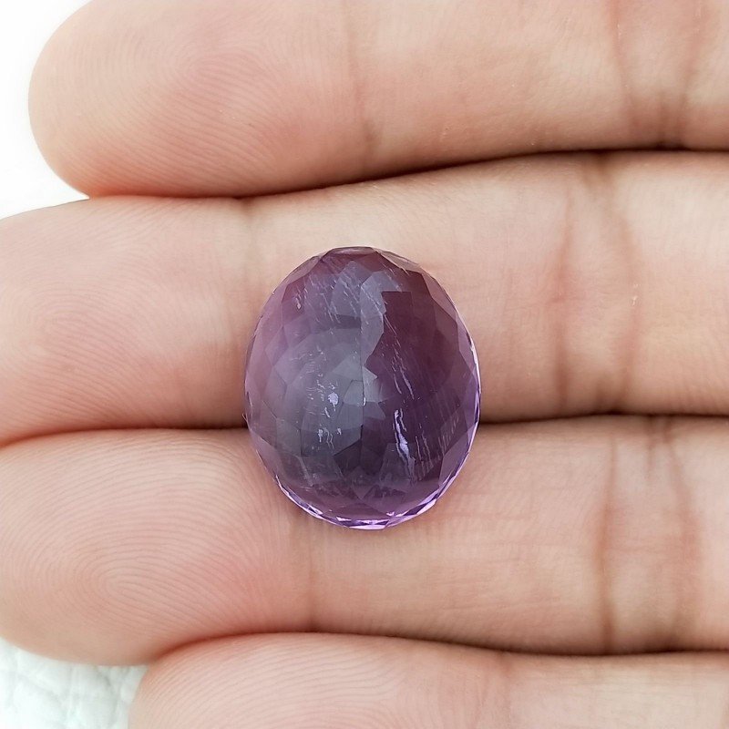 Ametista Naturale Taglio Ovale Sfaccettata Fatto a Mano Gemma Sciolte 18X15X10mm 18,85 Carati 1pz