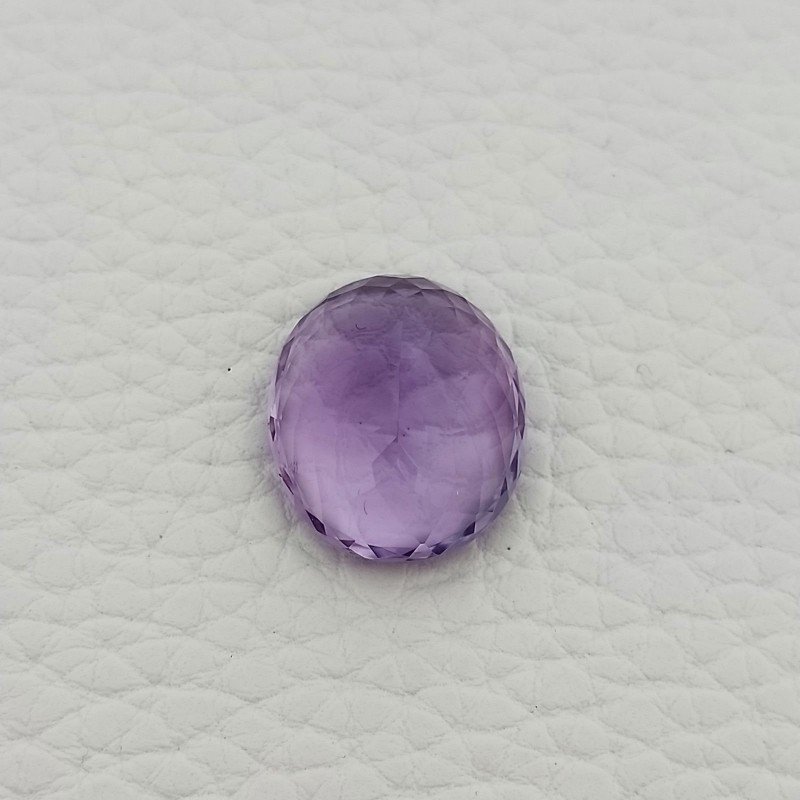 Gemma Sciolta di Ametista Naturale, Taglio Ovale Sfaccettato a Mano, 16x19x9 mm, 18,70 ct