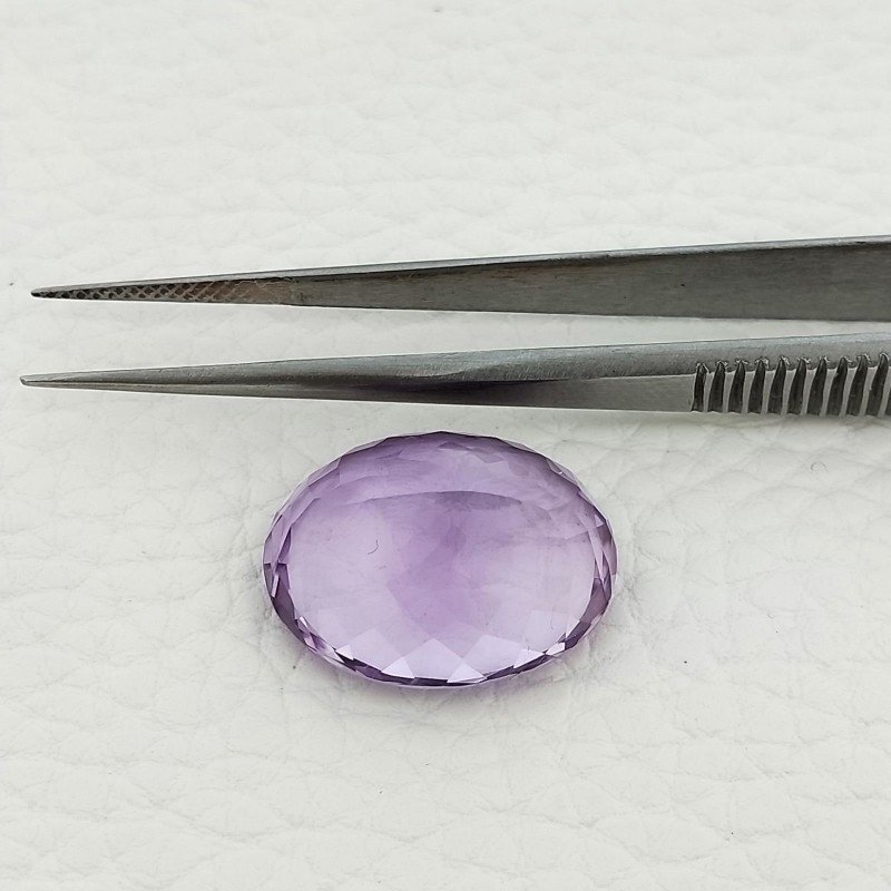 Ametista Naturale Taglio Ovale Sfaccettata Fatto a Mano Gemma Sciolta 16X19X9mm 18,70 Carati 1pz