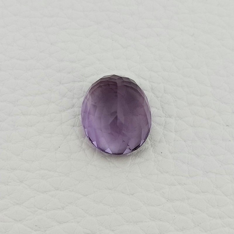 Gemma Sciolta di Ametista Naturale, Taglio Ovale Sfaccettato a Mano, 15x18x10,8 mm, 18,45 ct