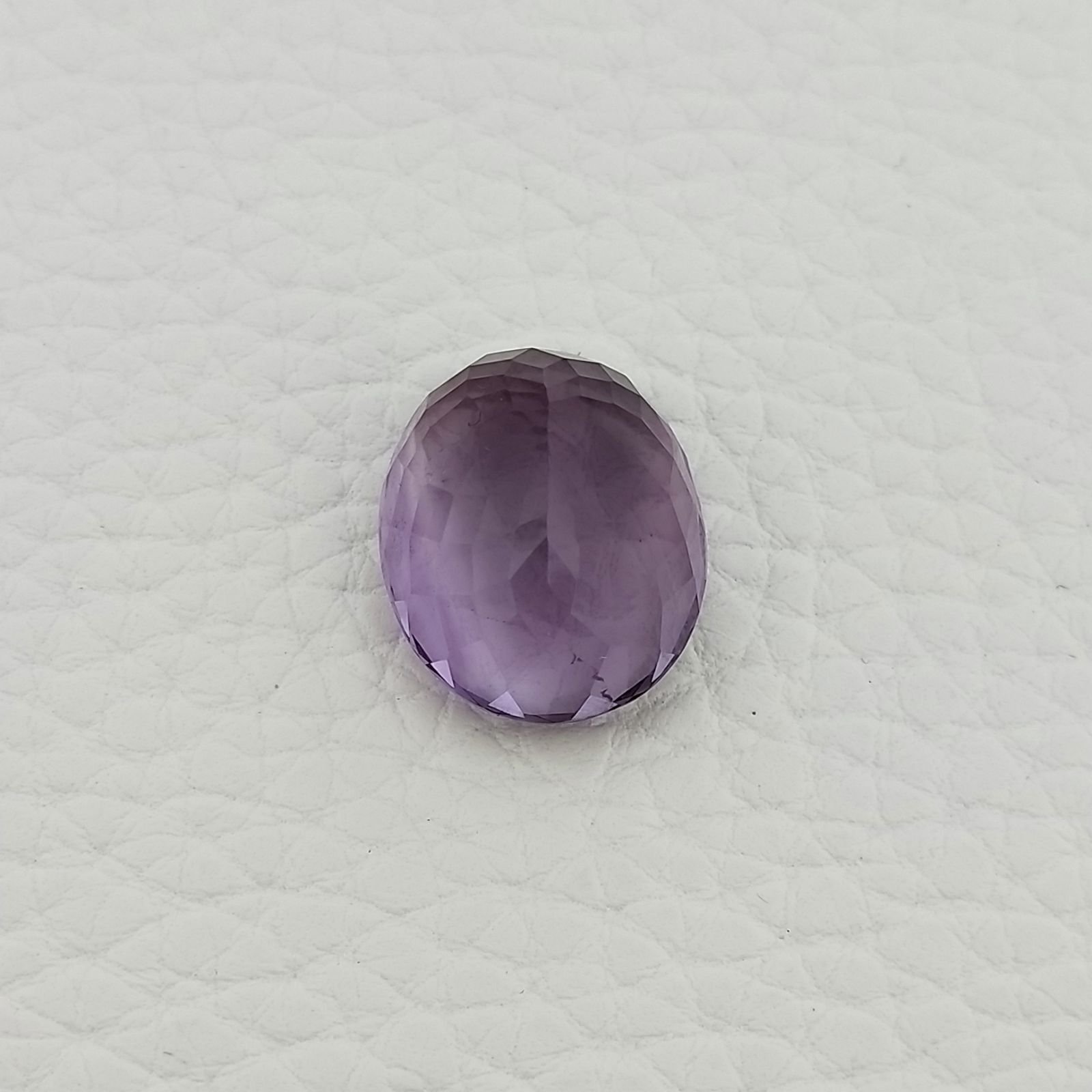 Ametista Naturale Taglio Ovale Sfaccettata Fatto a Mano Gemma Sciolta 15X18X10,8mm 18,45 Carati 1pz