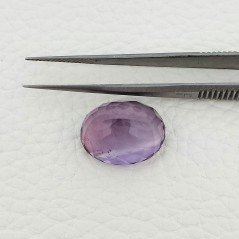 Gemma Sciolta di Ametista Naturale, Taglio Ovale Sfaccettato a Mano, 15x18x10,8 mm, 18,45 ct