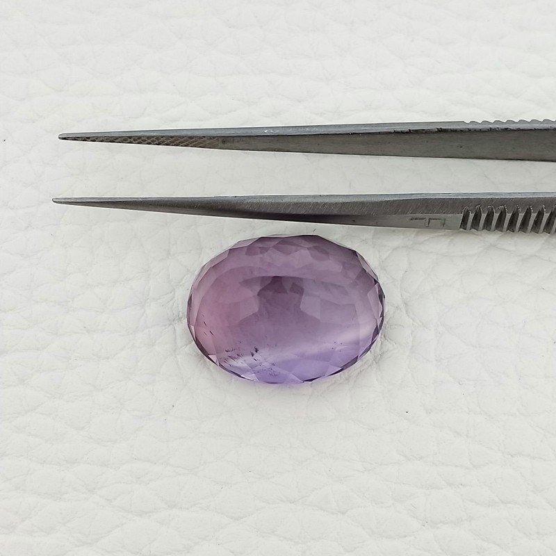 Ametista Naturale Taglio Ovale Sfaccettata Fatto a Mano Gemma Sciolta 15X18X10,8mm 18,45 Carati 1pz
